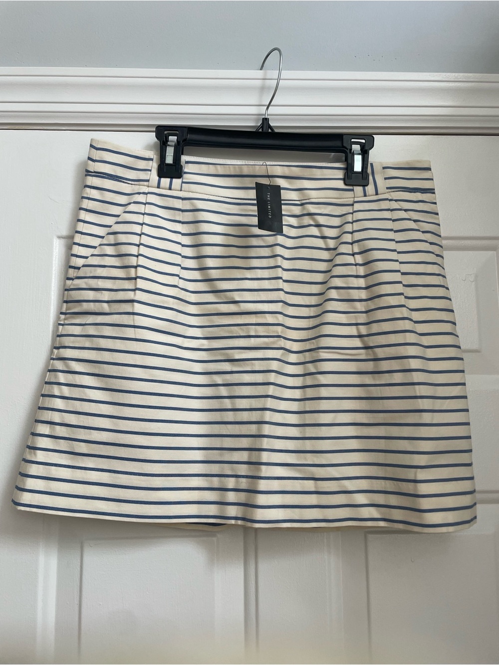 The Limited mini blue & white striped Skirt Sz 8 NEW Nautical Themed